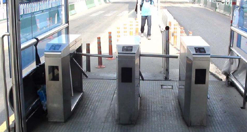 Stainless Steel Tripod Turnstile NA Drive Motor For Bus Station Access