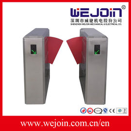 Waist Height Optical Turnstile Flap Barrier Gate In Red / Yellow /  Blue / Green / Purple