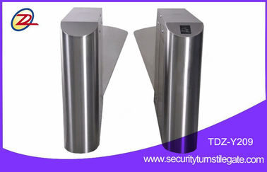 Access Control Flap Barrier Gate , Pedestrian Flap Turnstile with Fingerprint Scanner