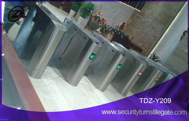 Access Control Flap Barrier Gate , Pedestrian Flap Turnstile with Fingerprint Scanner