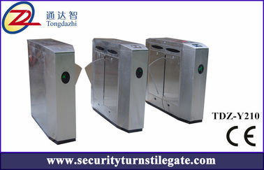 Fully automatic flap barrier gate , infrared sensor turnstile with card reader / writer