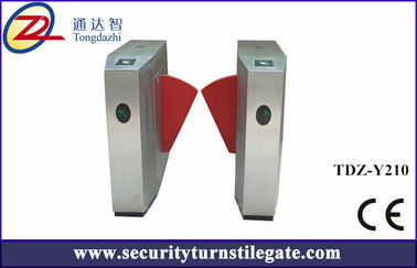 Fully automatic flap barrier gate , infrared sensor turnstile with card reader / writer