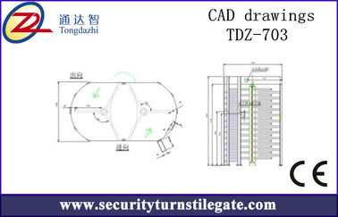 RFID Single Full Height Turnstile Access Control , security Mechanical Turnstile