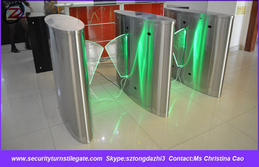 Security flap barrier gate Rfid card reader , automatic flap barrier