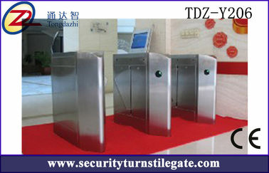 SS304 Flap Turnstile Entry Systems , Flap Barrier Turnstile AC 220V