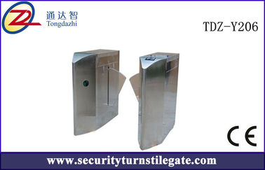 SS304 Flap Turnstile Entry Systems , Flap Barrier Turnstile AC 220V