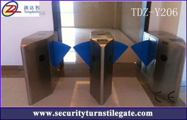SS304 Flap Turnstile Entry Systems , Flap Barrier Turnstile AC 220V