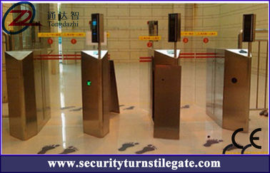 SS304 Flap Turnstile Entry Systems , Flap Barrier Turnstile AC 220V