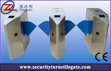 SS304 Flap Turnstile Entry Systems , Flap Barrier Turnstile AC 220V