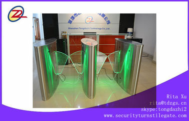 Stainless Steel Flap Barrier gate LED light access controler , RFID card