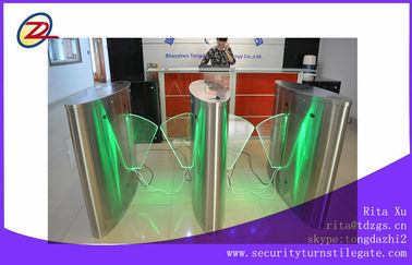 Stainless Steel Flap Barrier gate LED light access controler , RFID card