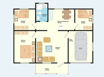Portable Steel Frame Structure 4 / 3 Bedroom Modular Homes , Mobile Light Steel Villa